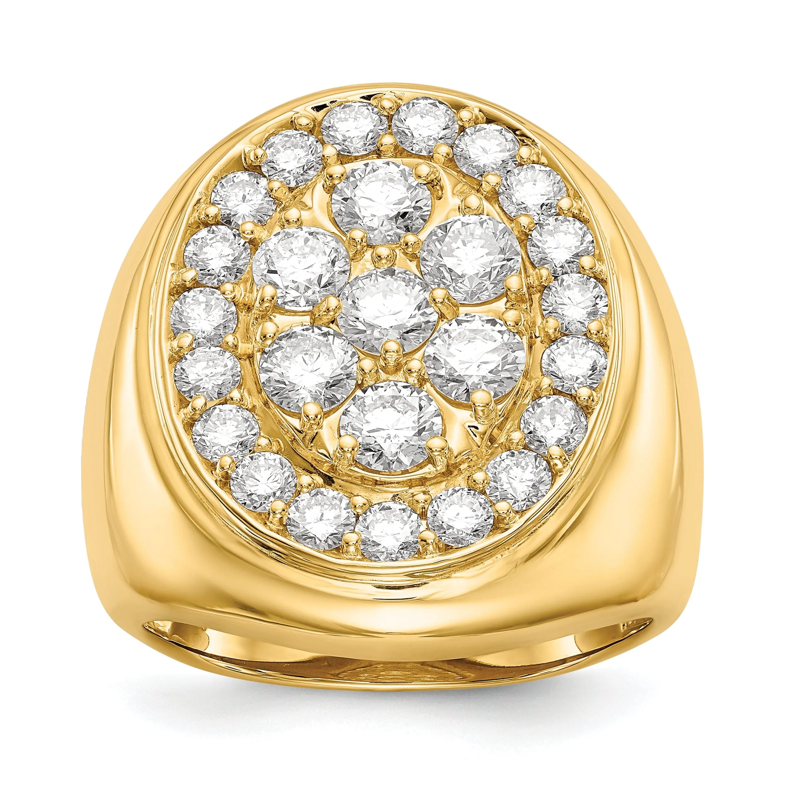 14k Yellow Gold Polished Men's 3ct. Diamond Ring
