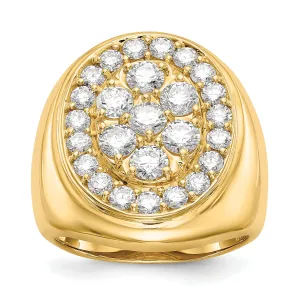 14k Yellow Gold Polished Men's 3ct. Diamond Ring