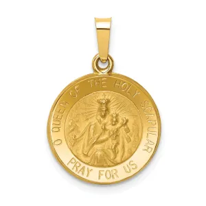 14k Yellow Gold Queen of the Holy Scapular Medal