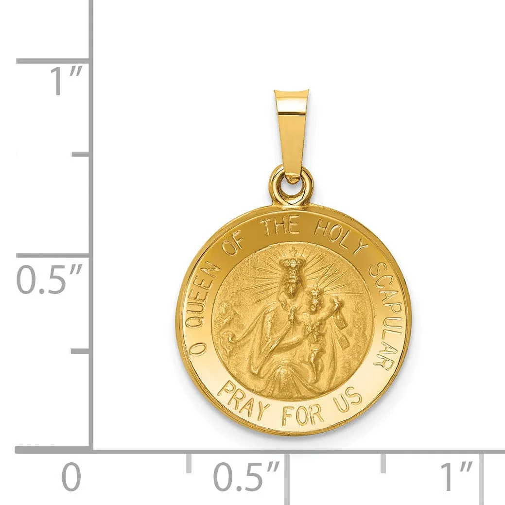 14k Yellow Gold Queen of the Holy Scapular Medal