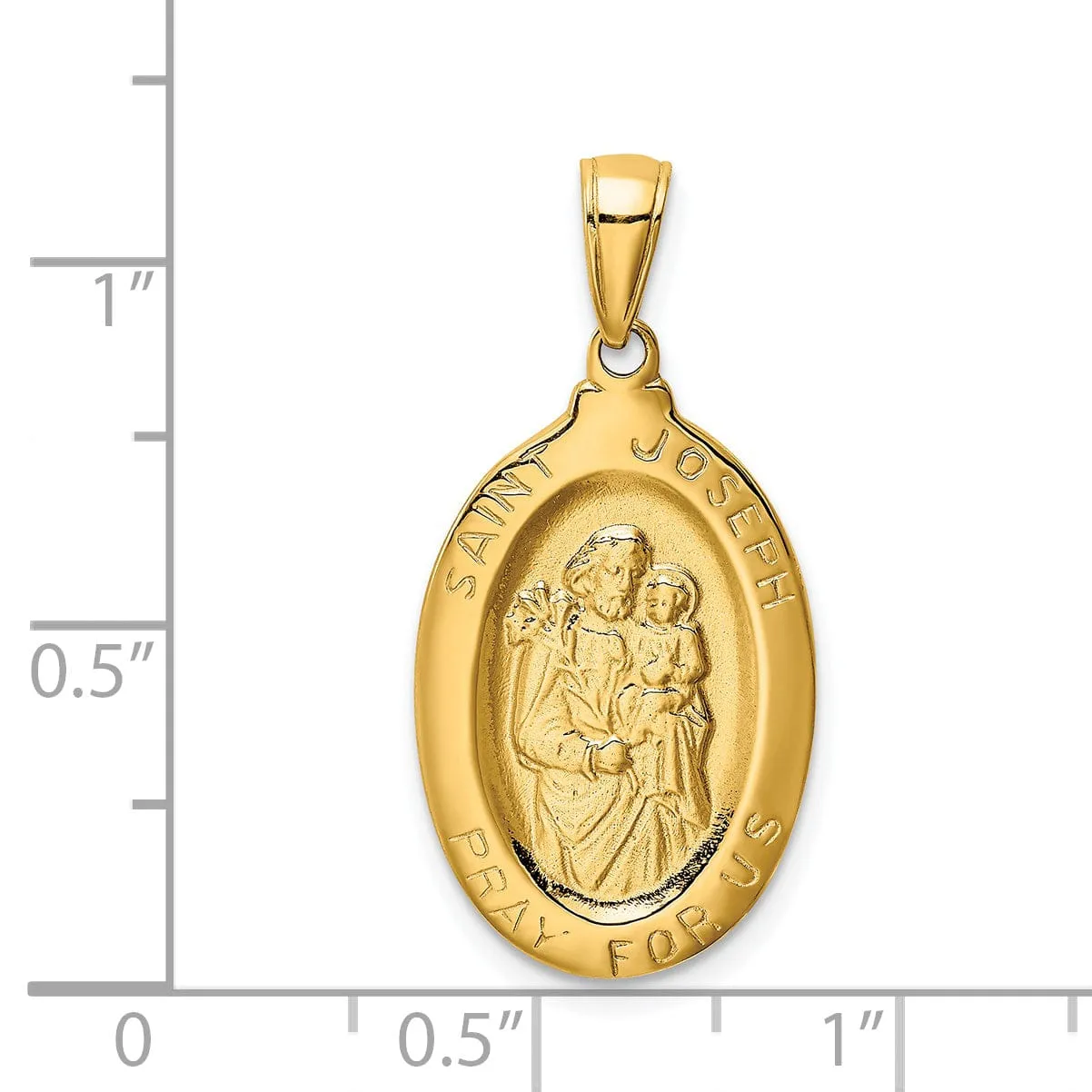 14k Yellow Gold Saint Joseph Medal Pendant