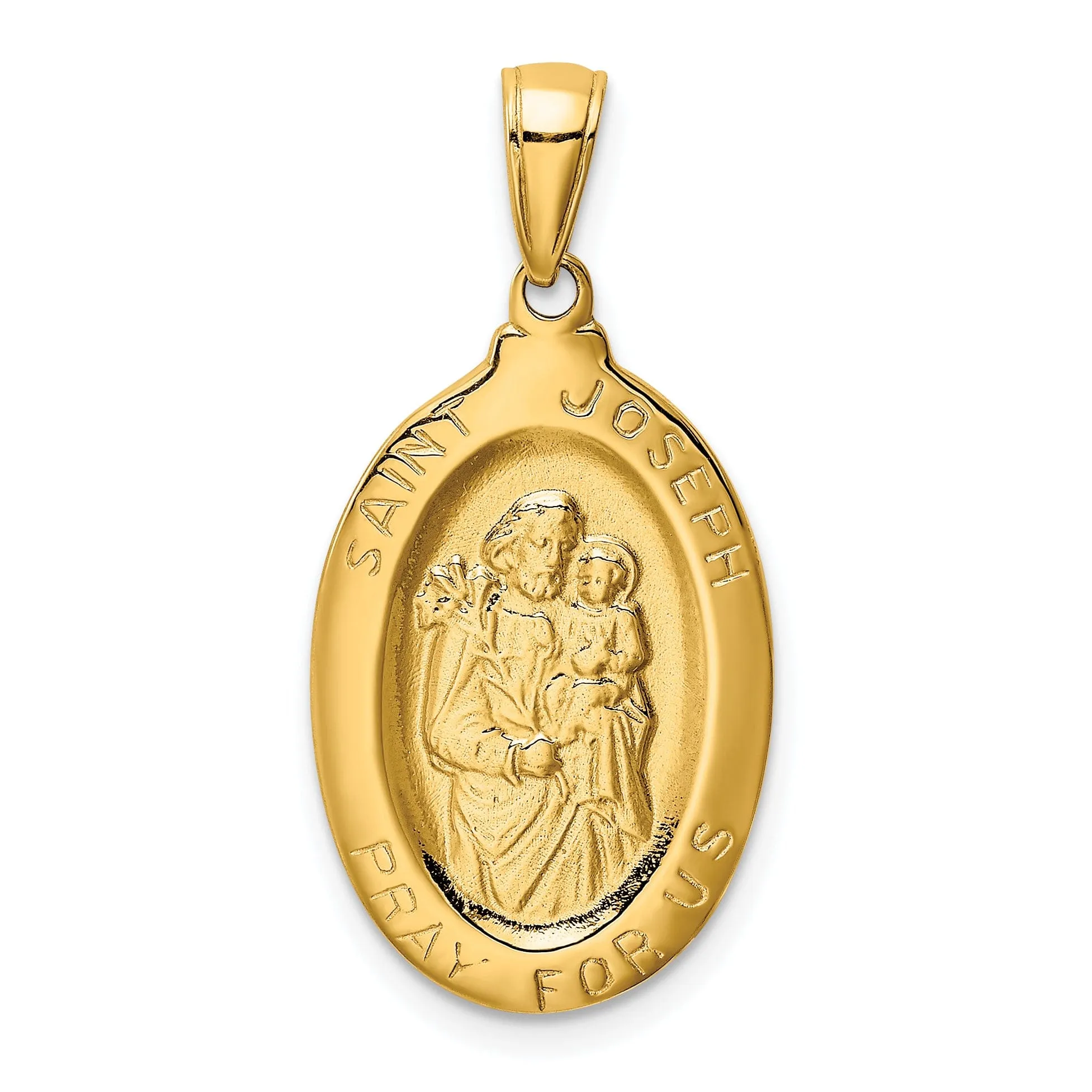 14k Yellow Gold Saint Joseph Medal Pendant