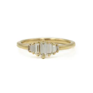 14ky .50ctw Stepped Baguette 7-Stone Diamond Ring