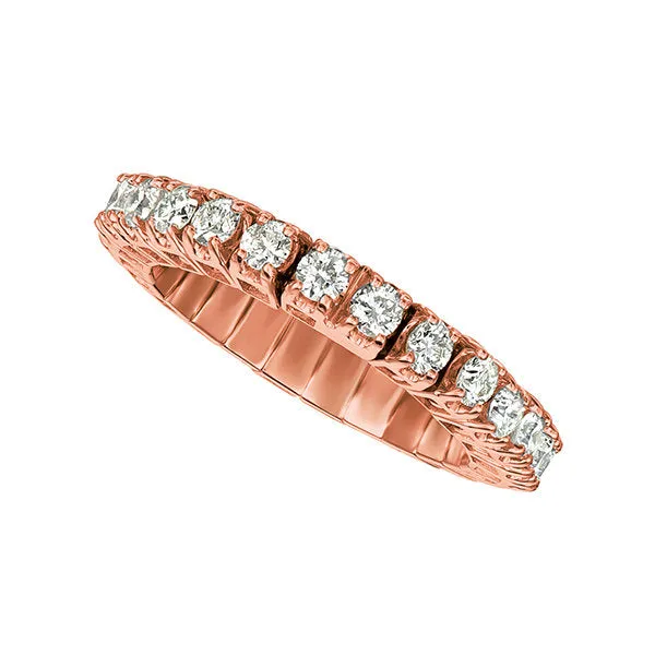 1.55 Carat Natural Diamond Stretchable Eternity Band Ring G SI 14K White Gold
