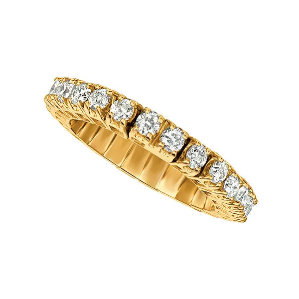 1.55 Carat Natural Diamond Stretchable Eternity Band Ring G SI 14K White Gold