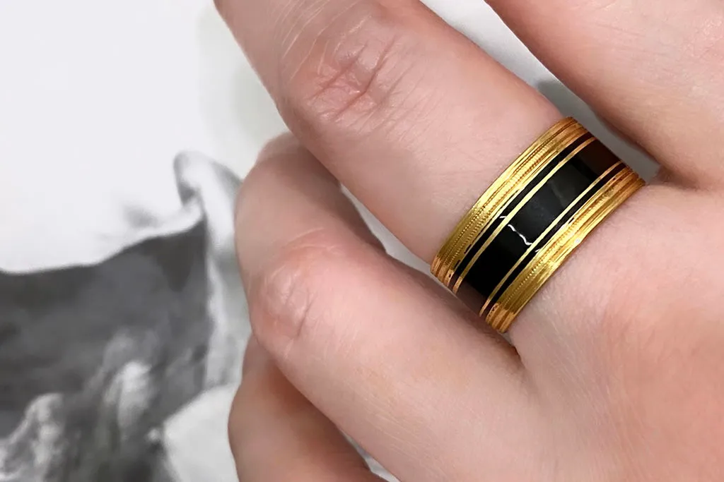 1812. Black Enamel Georgian Mourning Band