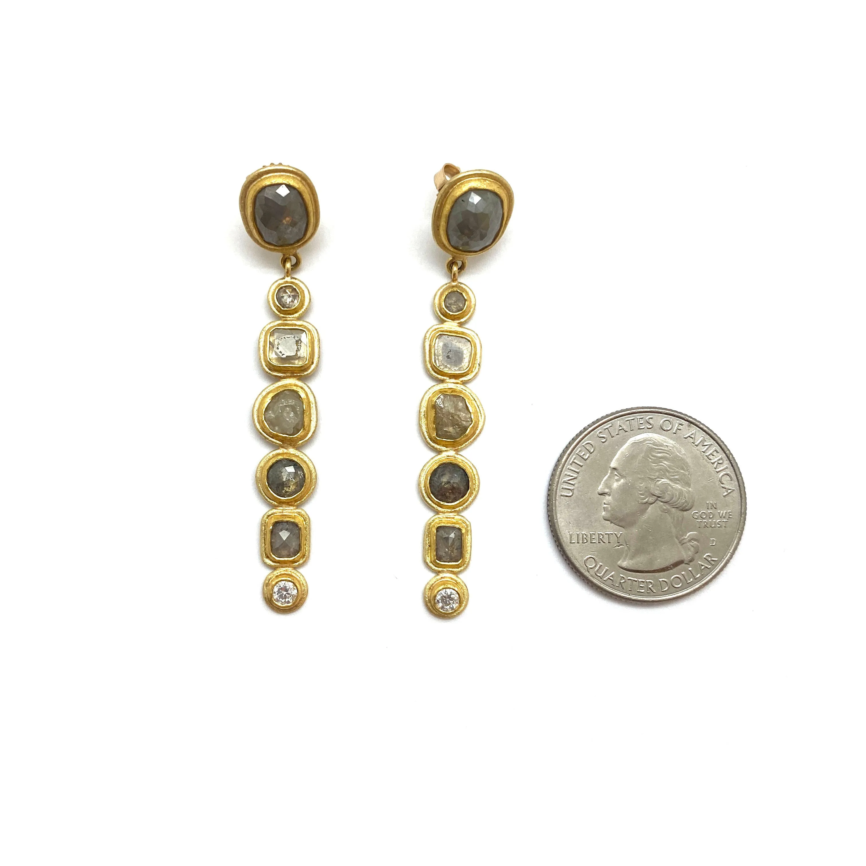 18k & 22k Gold Earrings with Diamonds