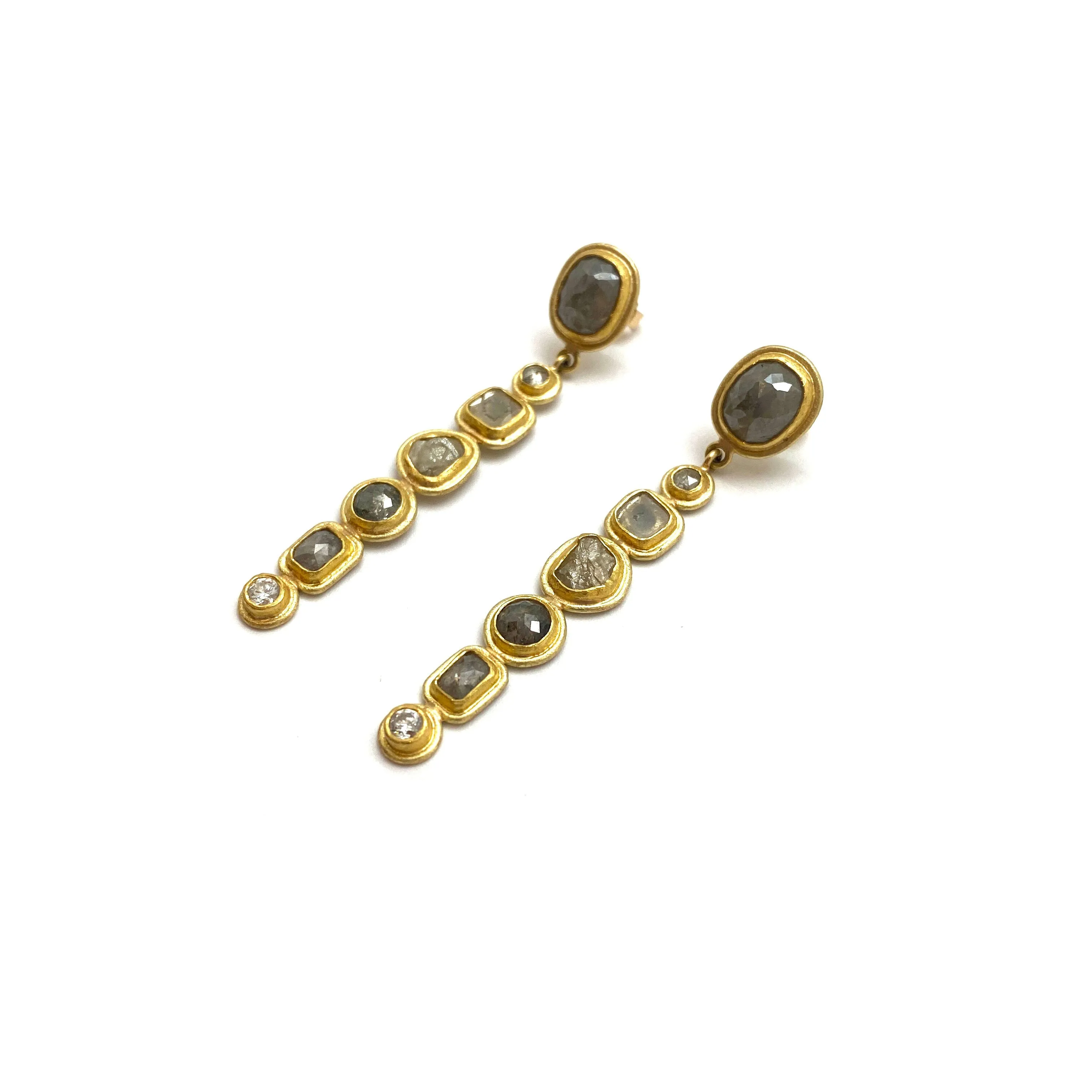 18k & 22k Gold Earrings with Diamonds
