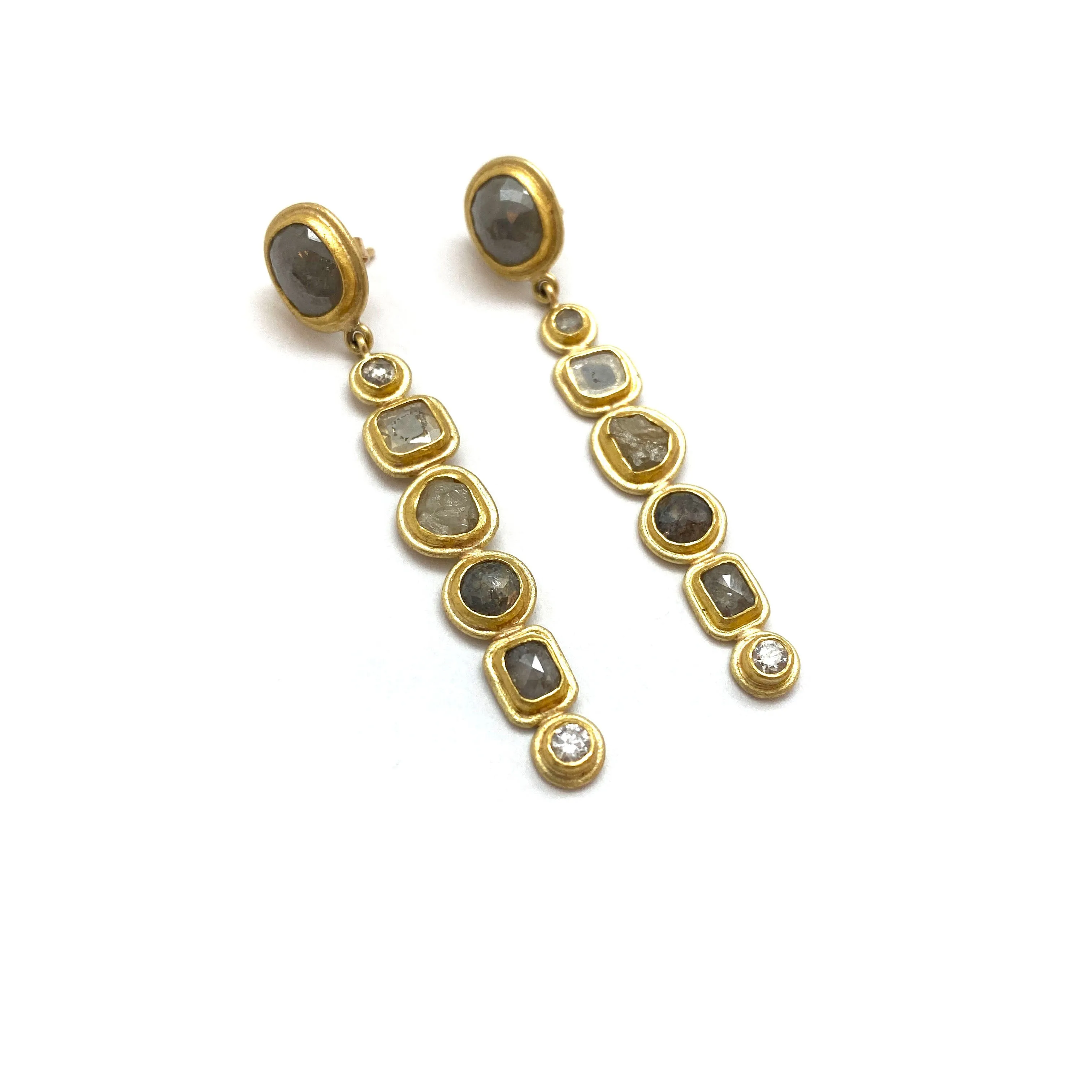 18k & 22k Gold Earrings with Diamonds