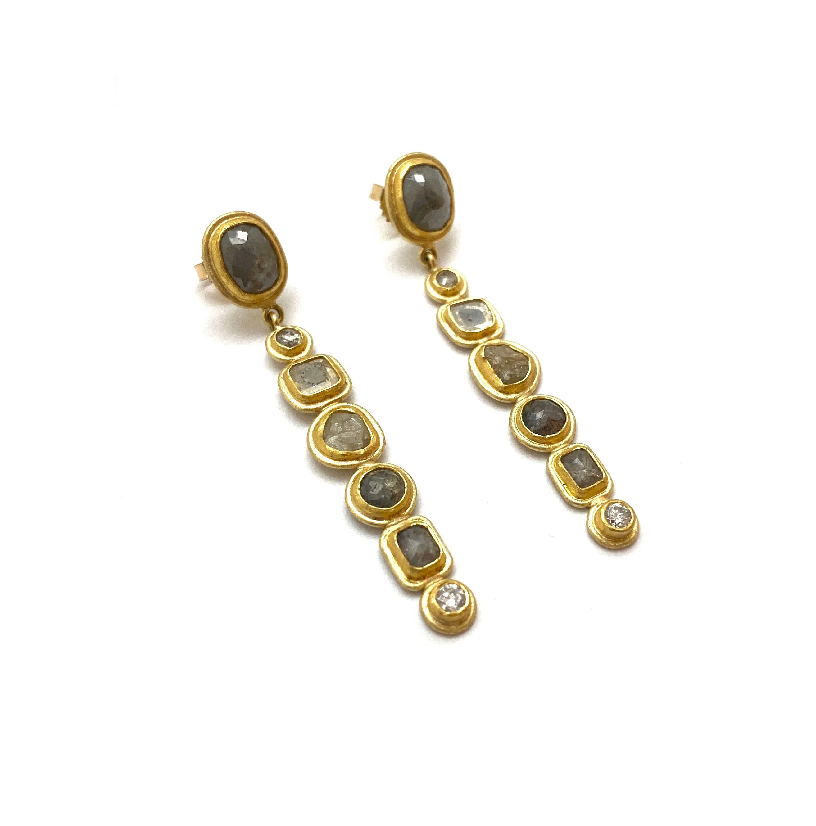 18k & 22k Gold Earrings with Diamonds