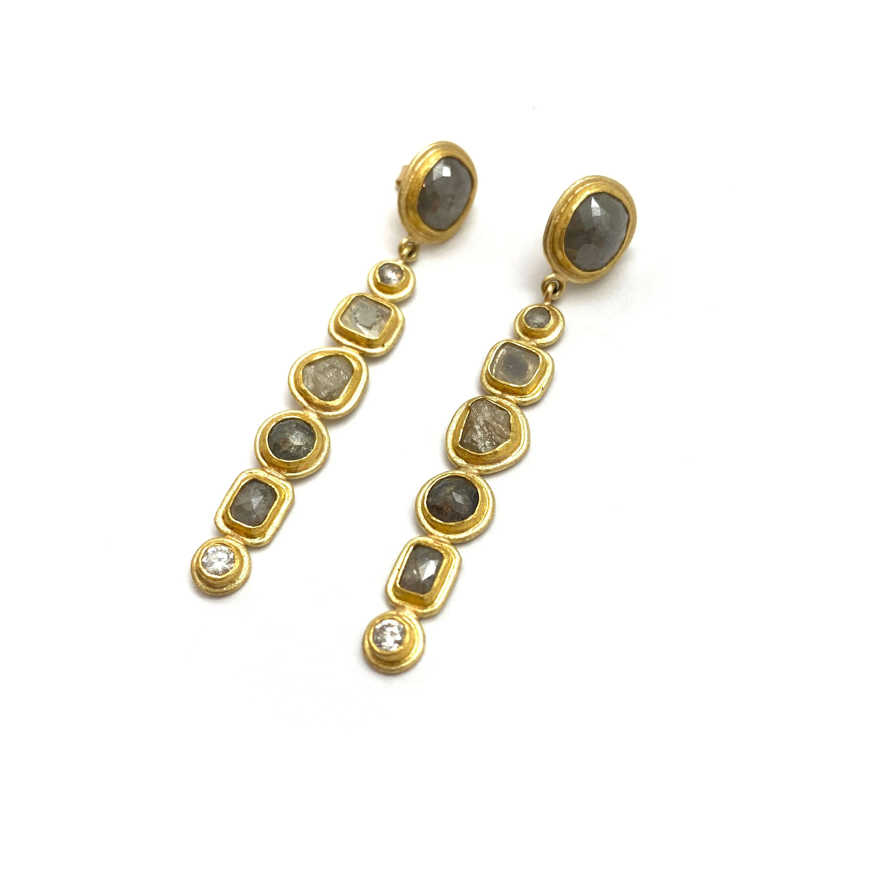 18k & 22k Gold Earrings with Diamonds