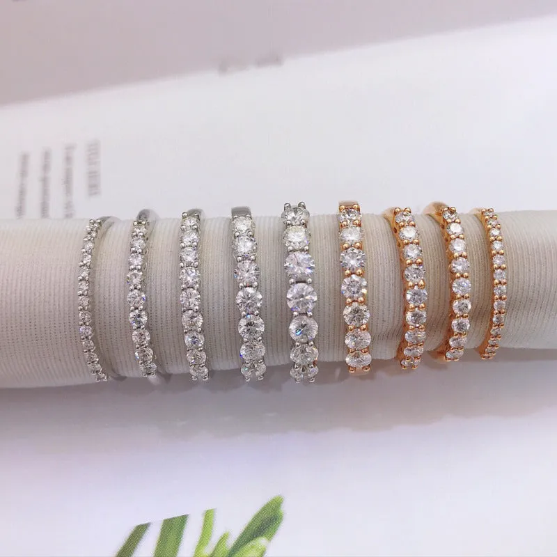 18K Gold Diamond Eternity Ring Exclusively Handcrafted 0.91 Carat Natural Diamond (H-F Color, VS1-VS2 Clarity)