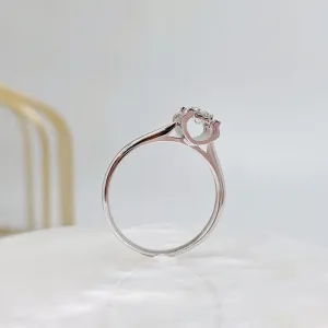 18K Gold Round cut Natural Diamond 0.2 Carat Single Head Ring