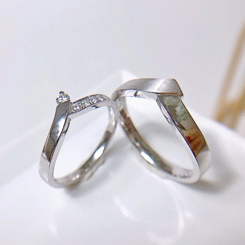 18K Gold Round Natural Diamond Individual Couple Ring