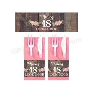 18th Birthday Theme Napkin Rings
