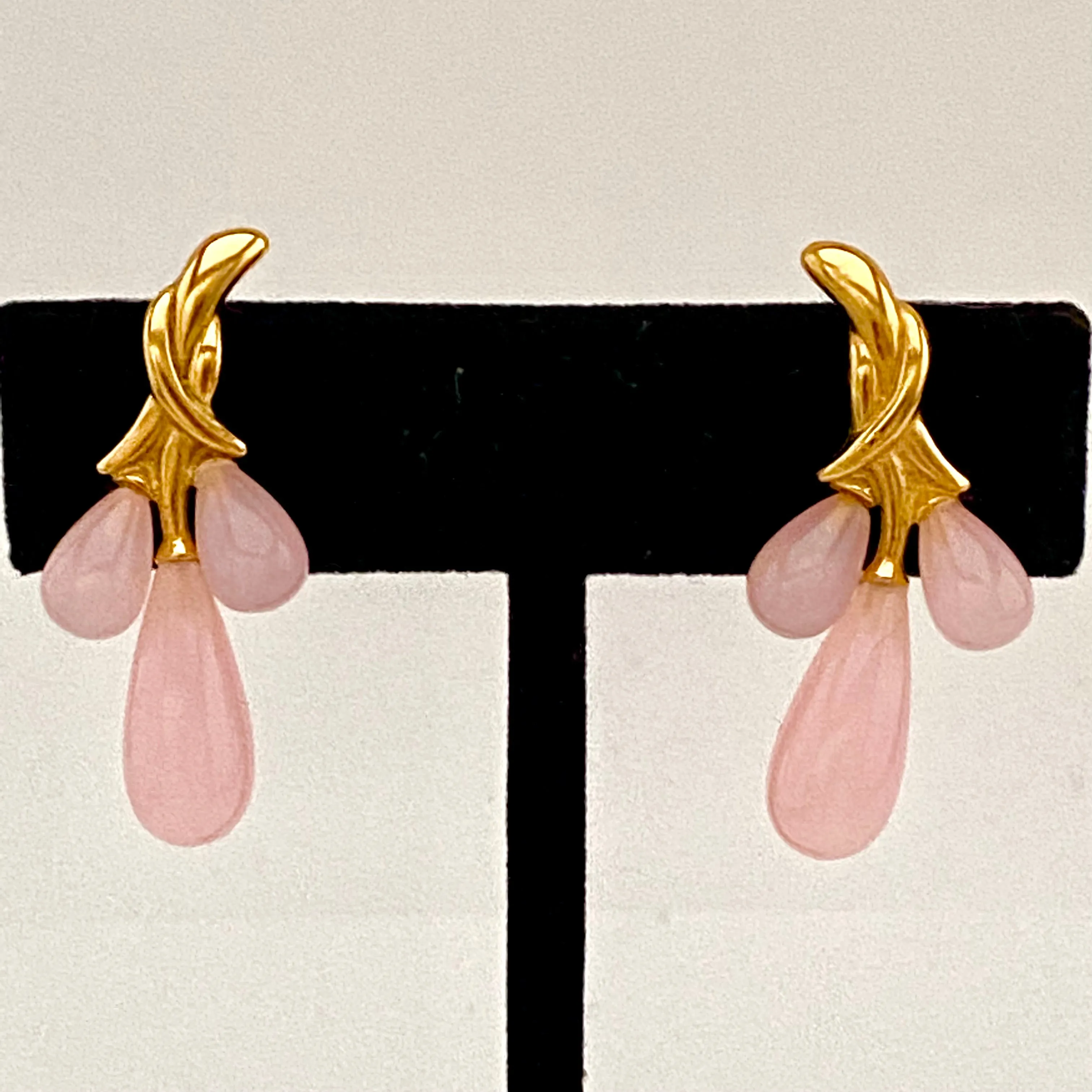 1980s Trifari Pink Lucite Earrings