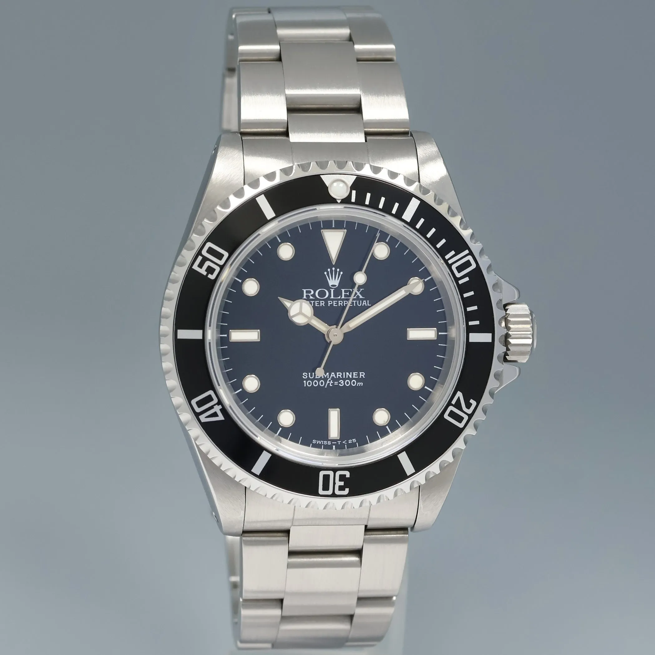 1996 Rolex Submariner No-Date 2 Line Tritium Dial 14060 Steel Black 40mm Watch Box