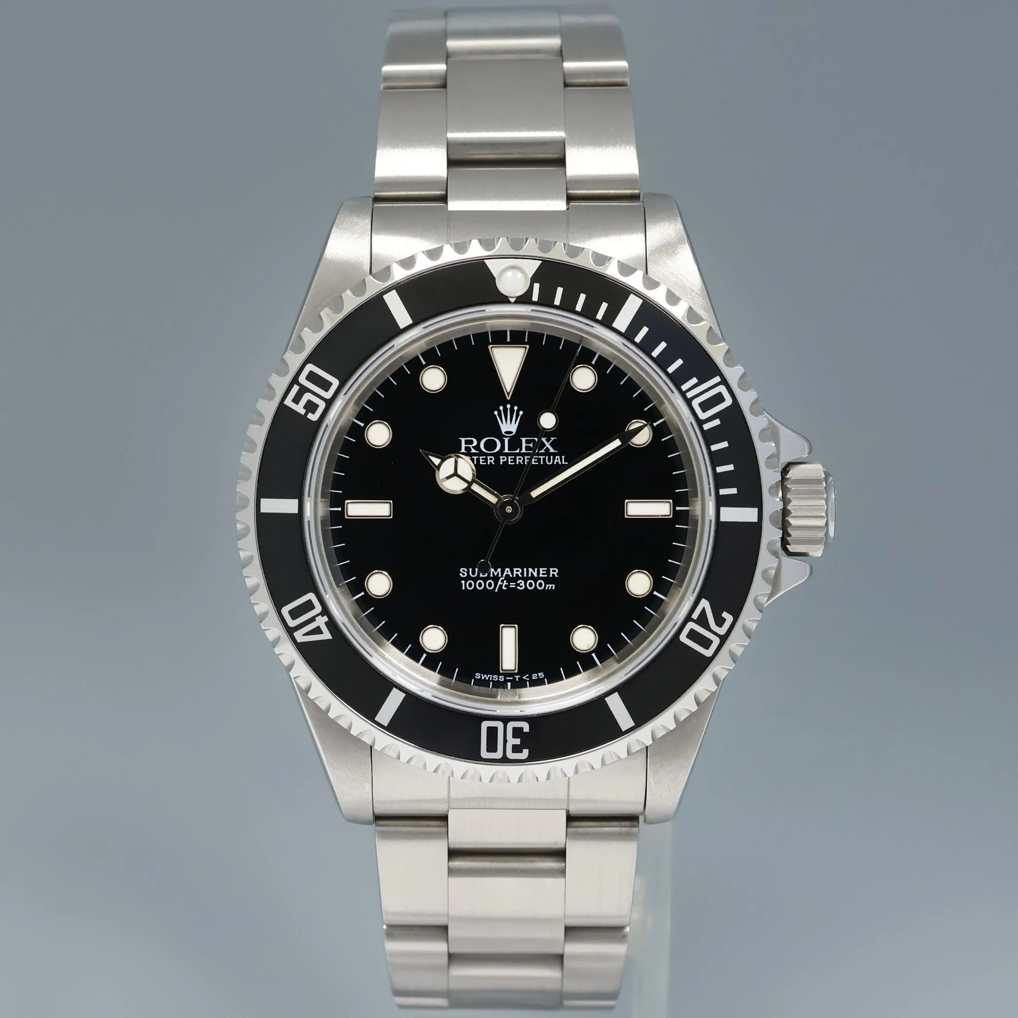1996 Rolex Submariner No-Date 2 Line Tritium Dial 14060 Steel Black 40mm Watch Box