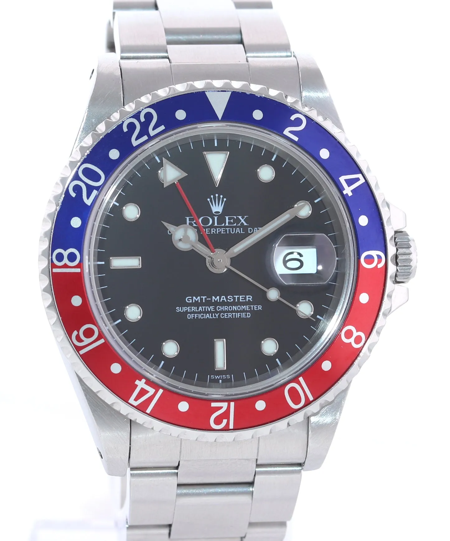 1998 Rolex GMT-Master Tritium Pepsi Blue Red Steel 16700 Watch Oyster Box