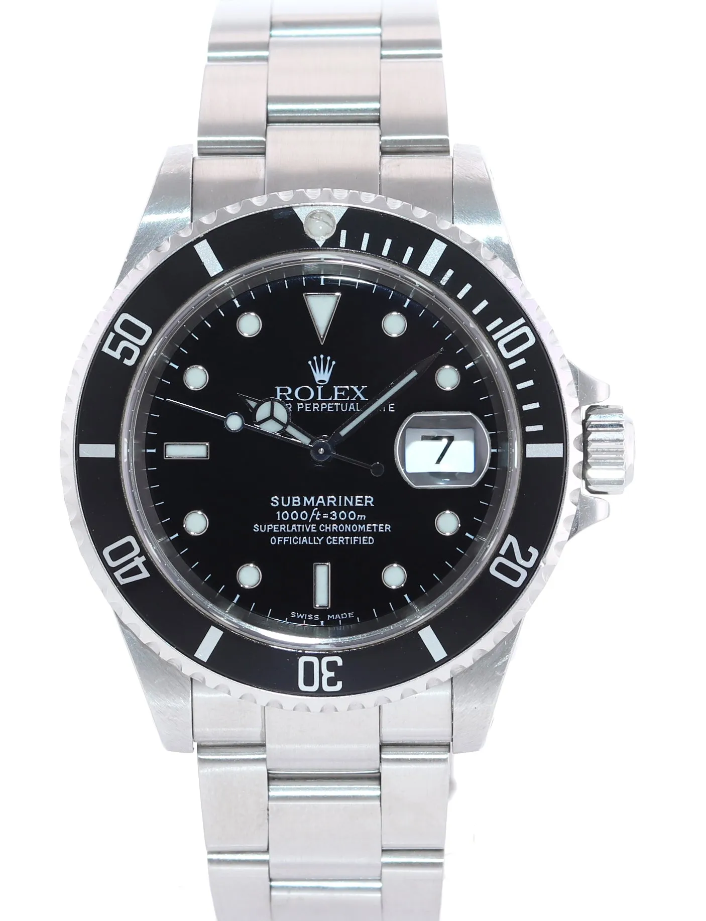 1999 Rolex Submariner Date 16610 Steel Black Dial 40mm Oyster Dive Watch Box