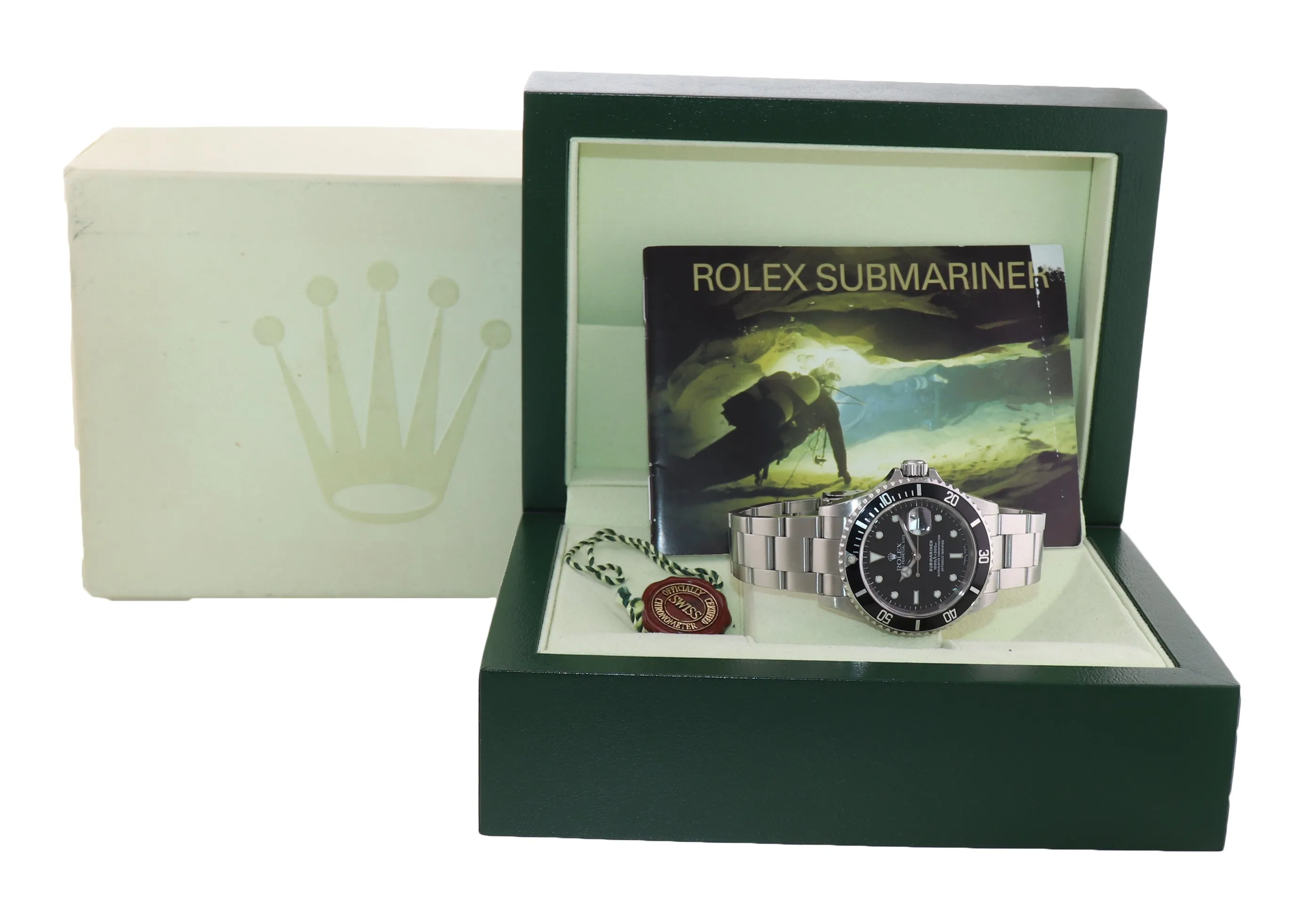1999 Rolex Submariner Date 16610 Steel Black Dial 40mm Oyster Dive Watch Box