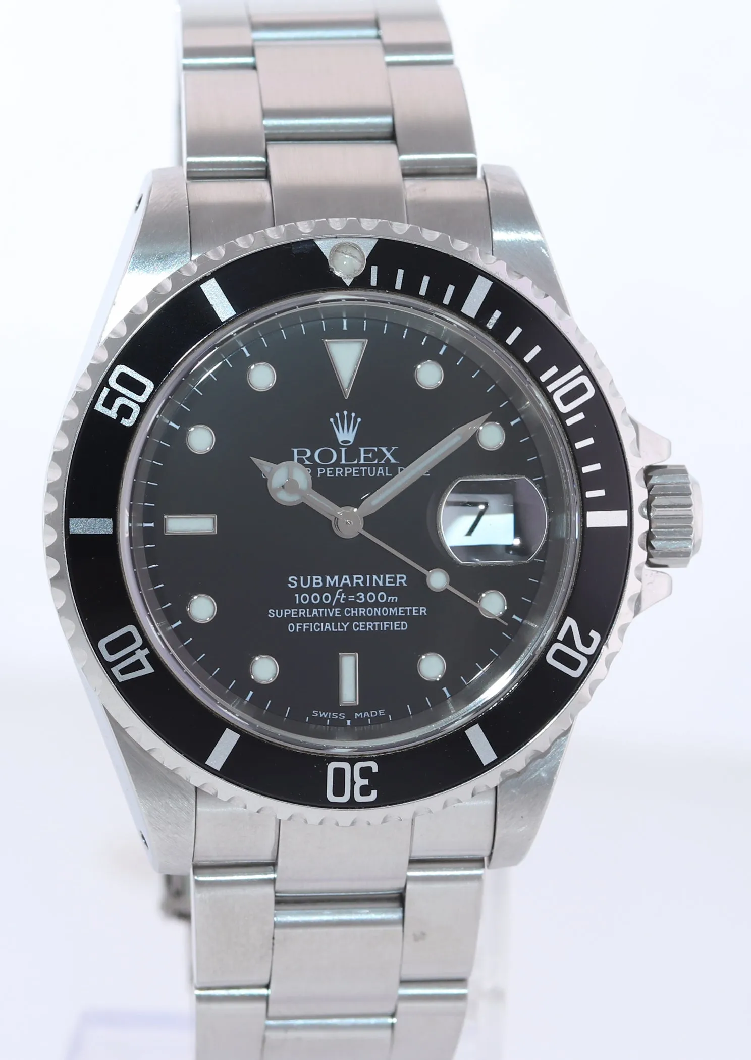 1999 Rolex Submariner Date 16610 Steel Black Dial 40mm Oyster Dive Watch Box