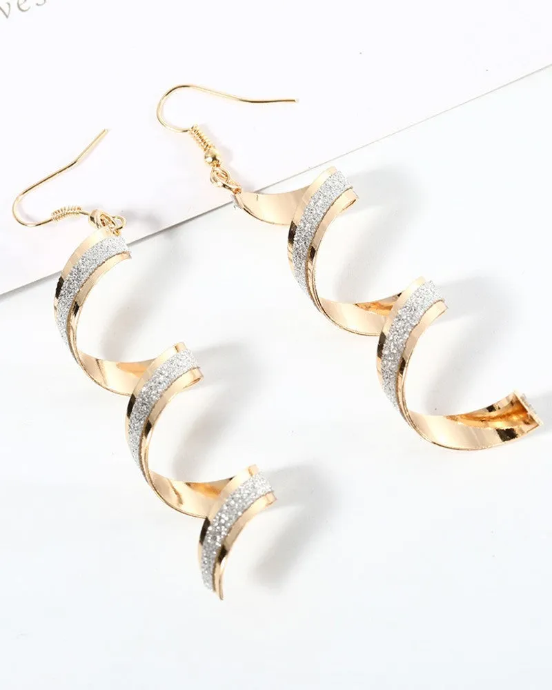 1Pair Twisted Dangle Hook Earrings