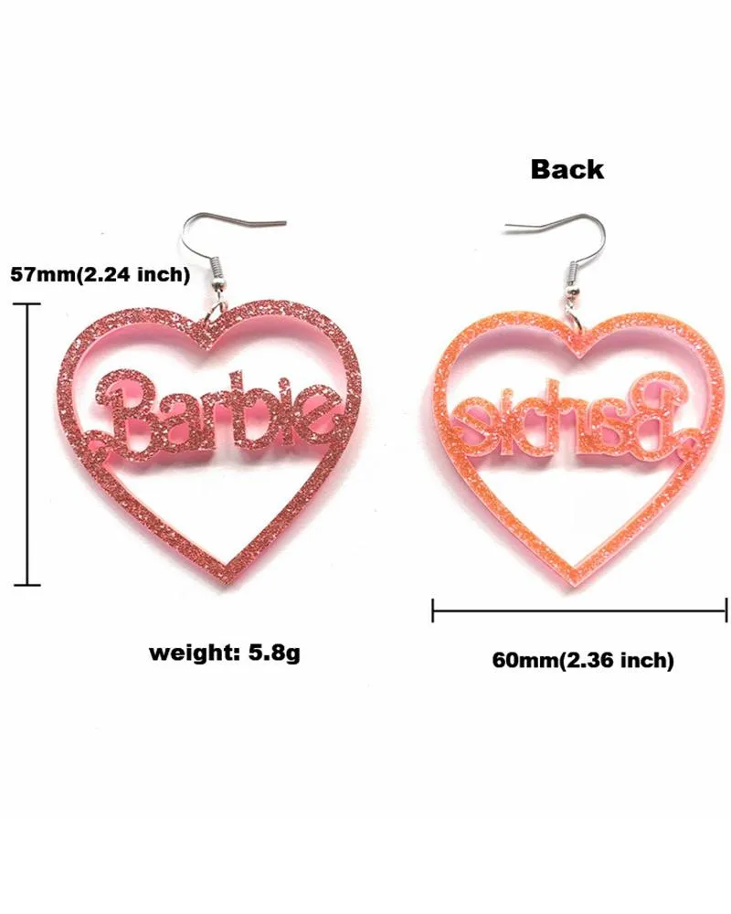 1Pair Valentine's Day Hollow Out Heart Letter Drop Earrings