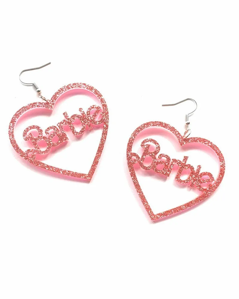 1Pair Valentine's Day Hollow Out Heart Letter Drop Earrings