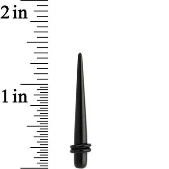 2 Gauge Black UV Acrylic Straight Taper Set