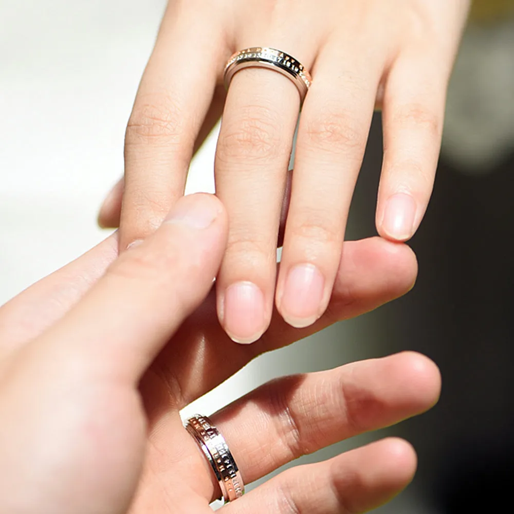 2 Layers Diamond Rotatable 'Special Moment' Wedding Ring