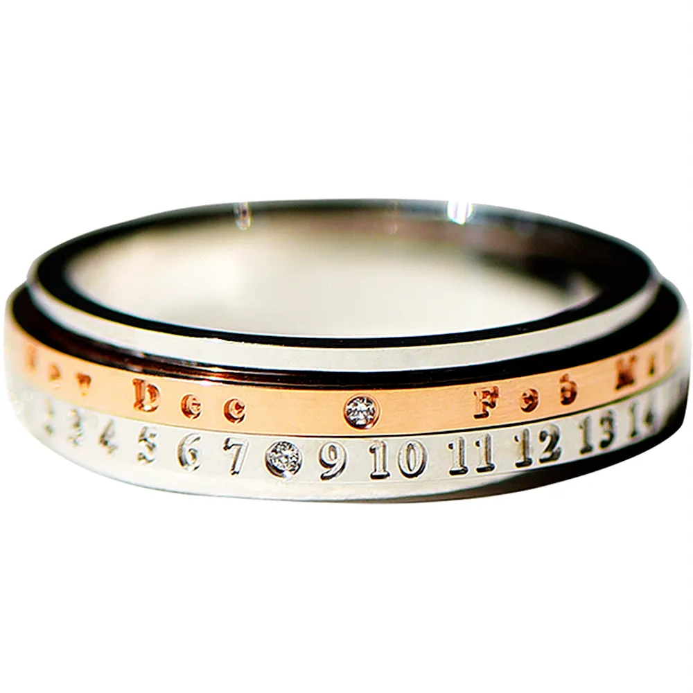 2 Layers Diamond Rotatable 'Special Moment' Wedding Ring