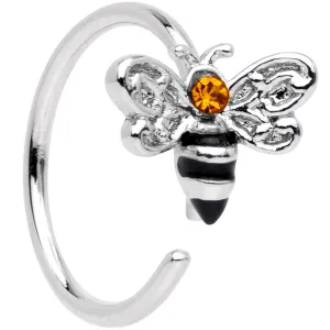 20 Gauge 5/16 Yellow Gem Bumble Bee Seamless Circular Ring