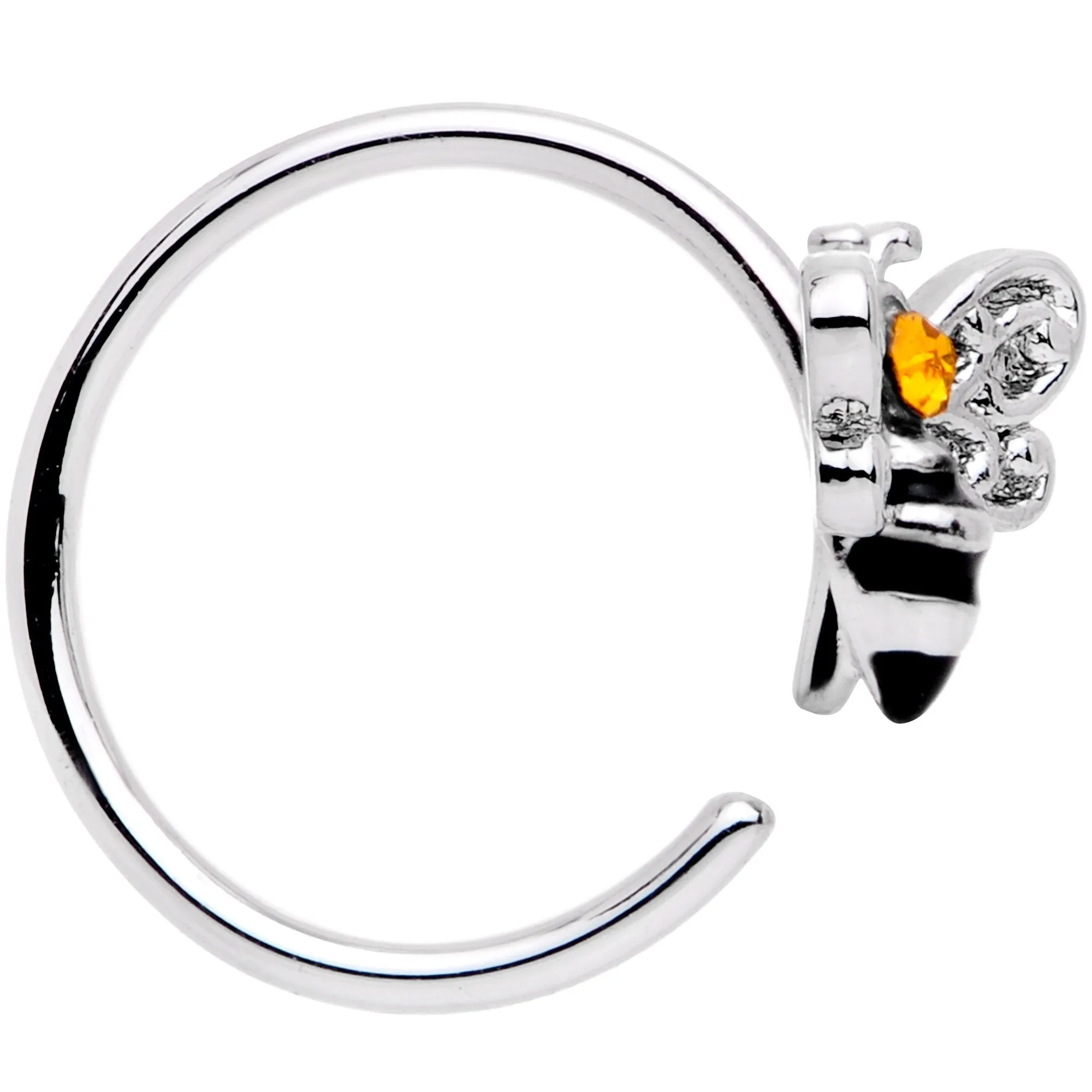 20 Gauge 5/16 Yellow Gem Bumble Bee Seamless Circular Ring