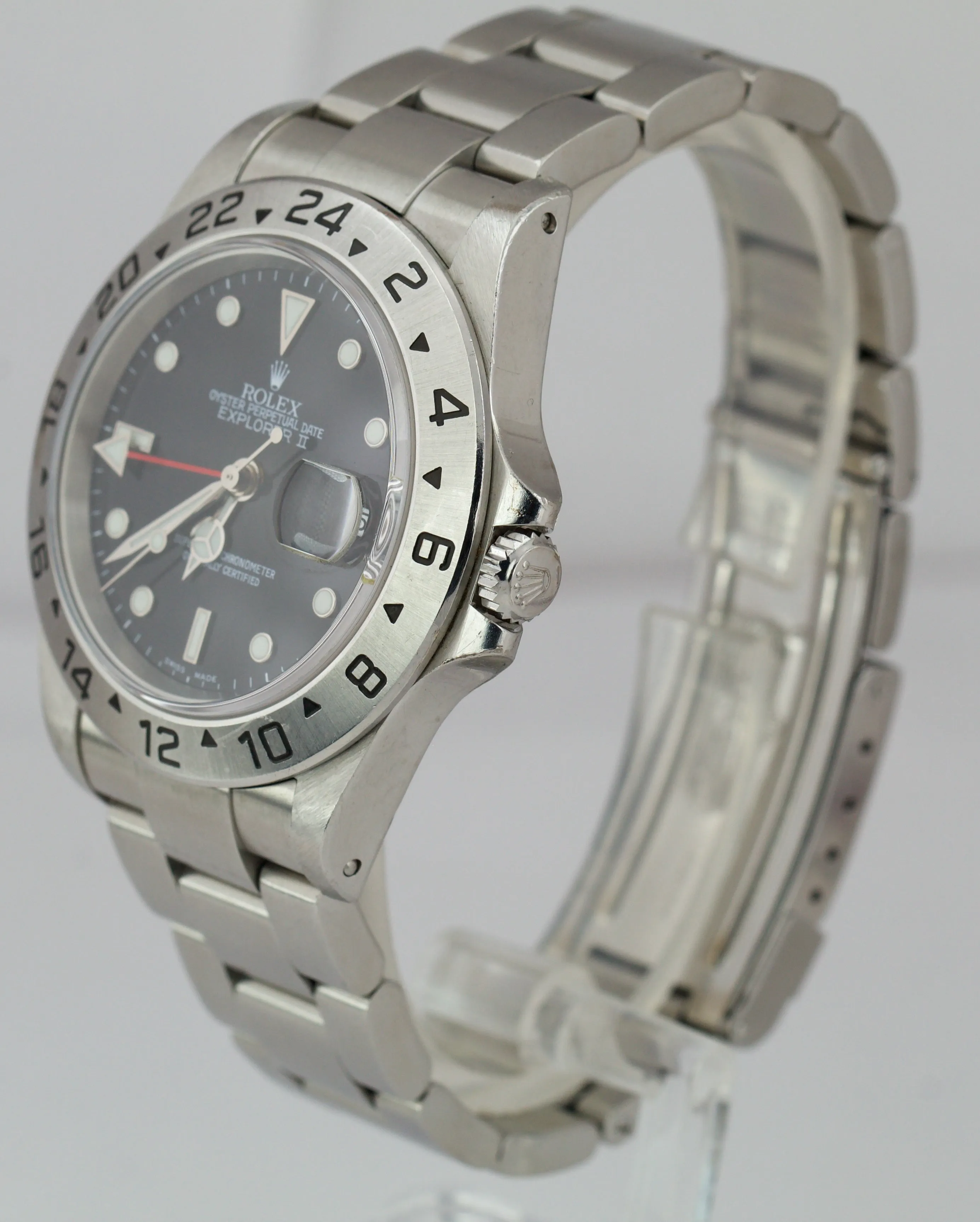 2000 Men's Rolex Explorer II Black Stainless Steel 40mm GMT 16570 40mm Watch B P