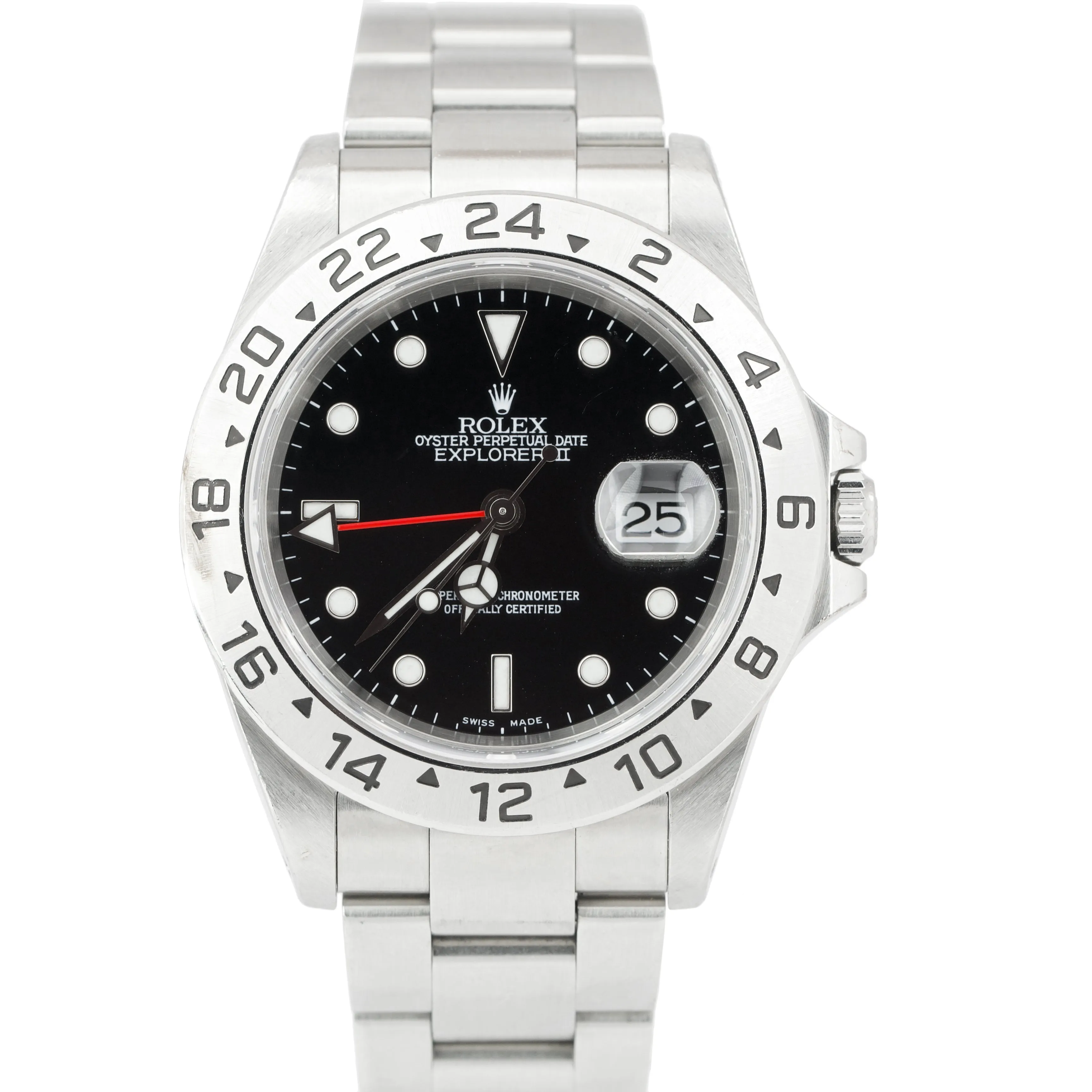 2000 Men's Rolex Explorer II Black Stainless Steel 40mm GMT 16570 40mm Watch B P
