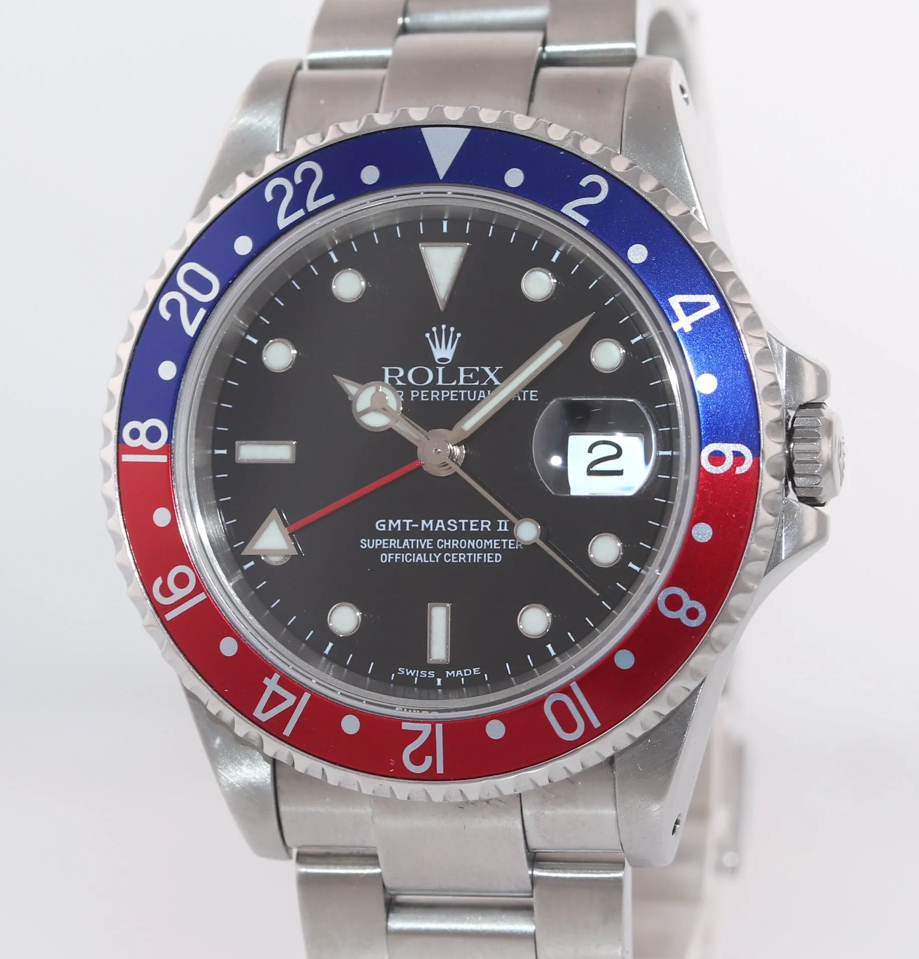 2001 MINT Rolex GMT-Master II Pepsi Steel Blue Red 16710 Watch Watch SEL Box