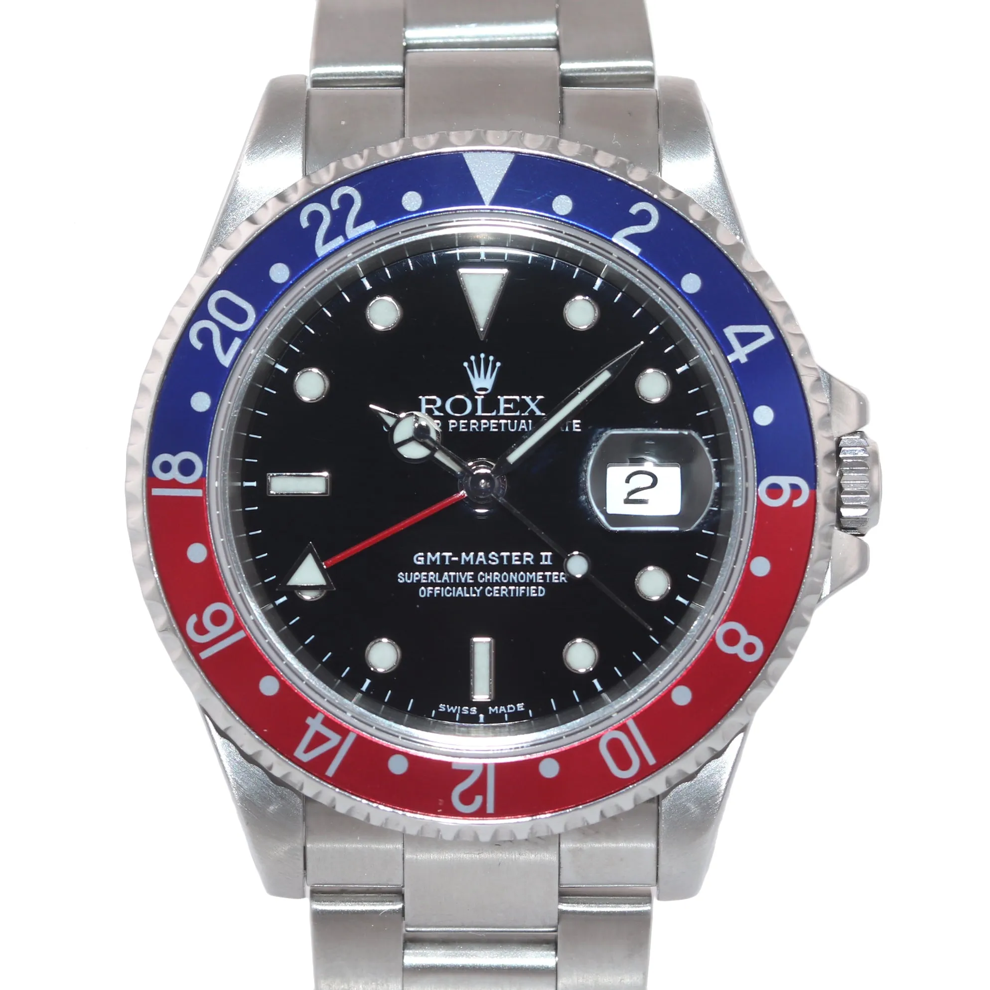 2001 MINT Rolex GMT-Master II Pepsi Steel Blue Red 16710 Watch Watch SEL Box