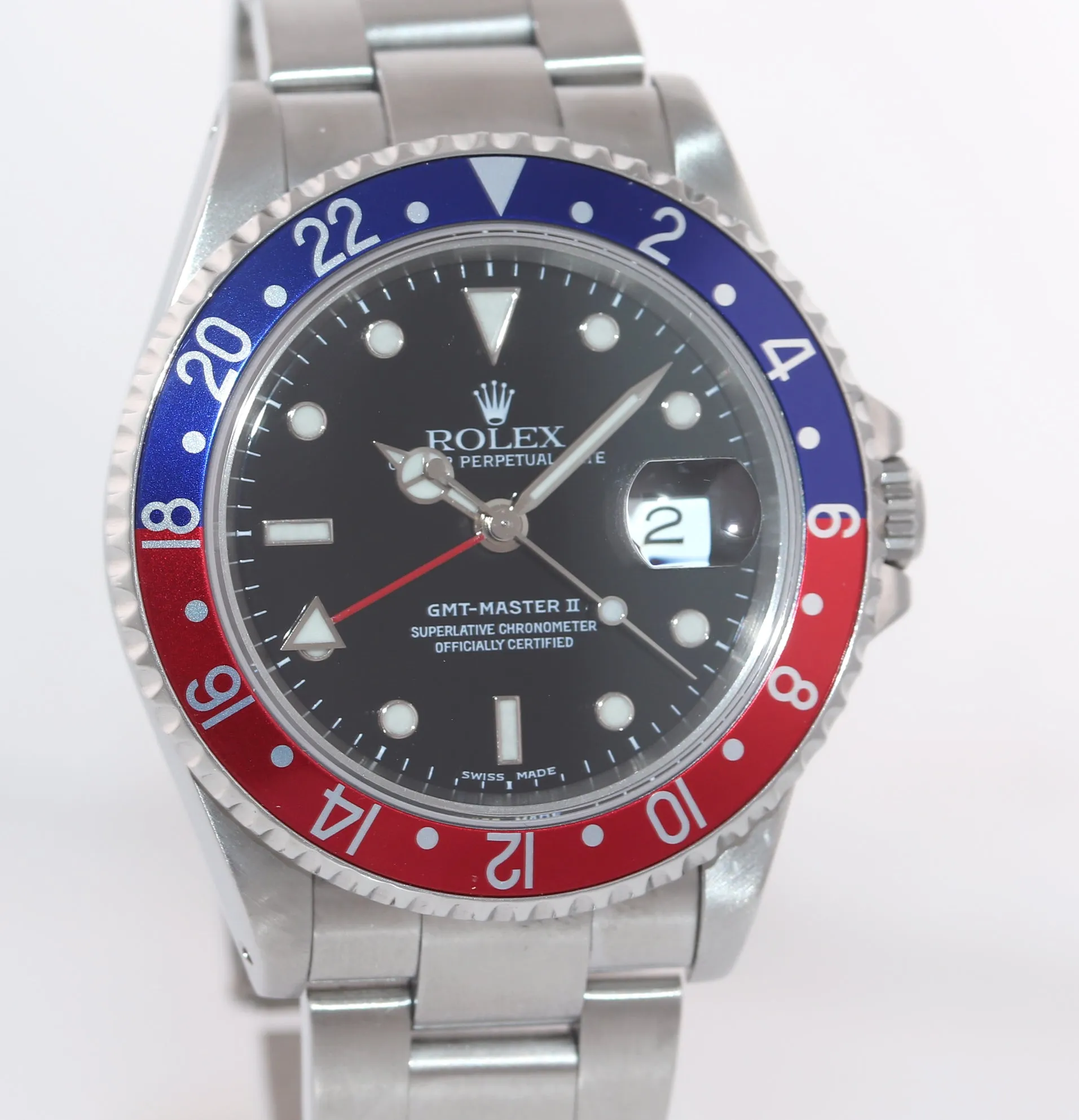 2001 MINT Rolex GMT-Master II Pepsi Steel Blue Red 16710 Watch Watch SEL Box