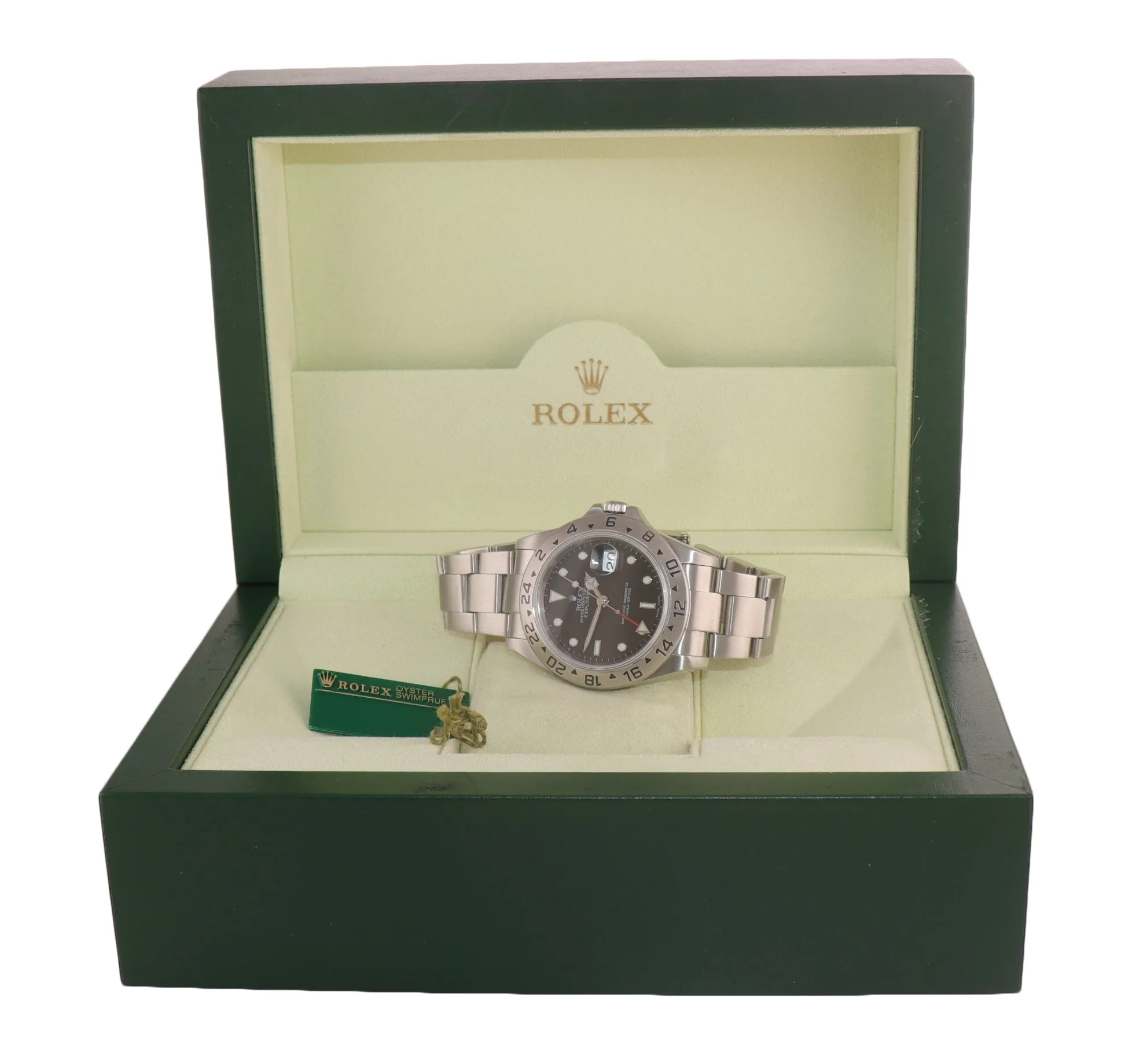 2001 Rolex Explorer II 16570 Stainless Steel Black Dial GMT 40mm Watch Box