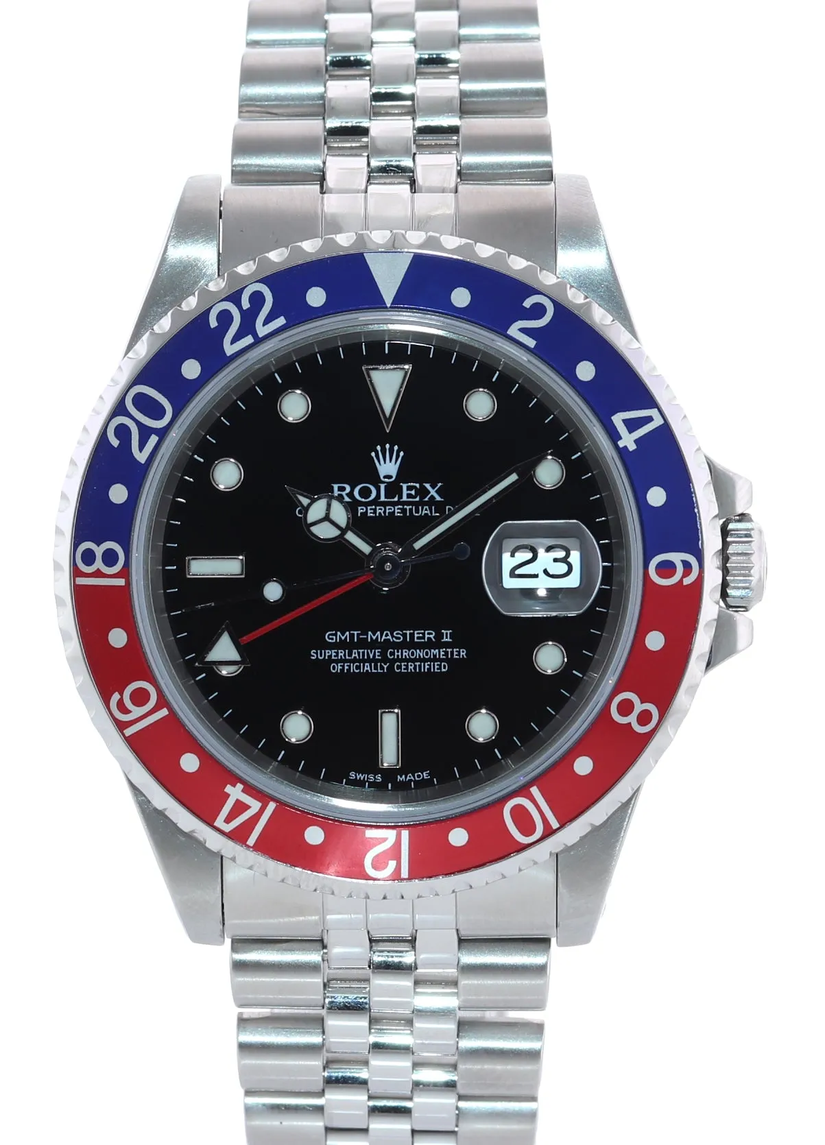 2001 Rolex GMT-Master Pepsi Blue Red Steel 16710 Jubilee Band 40mm Watch Box