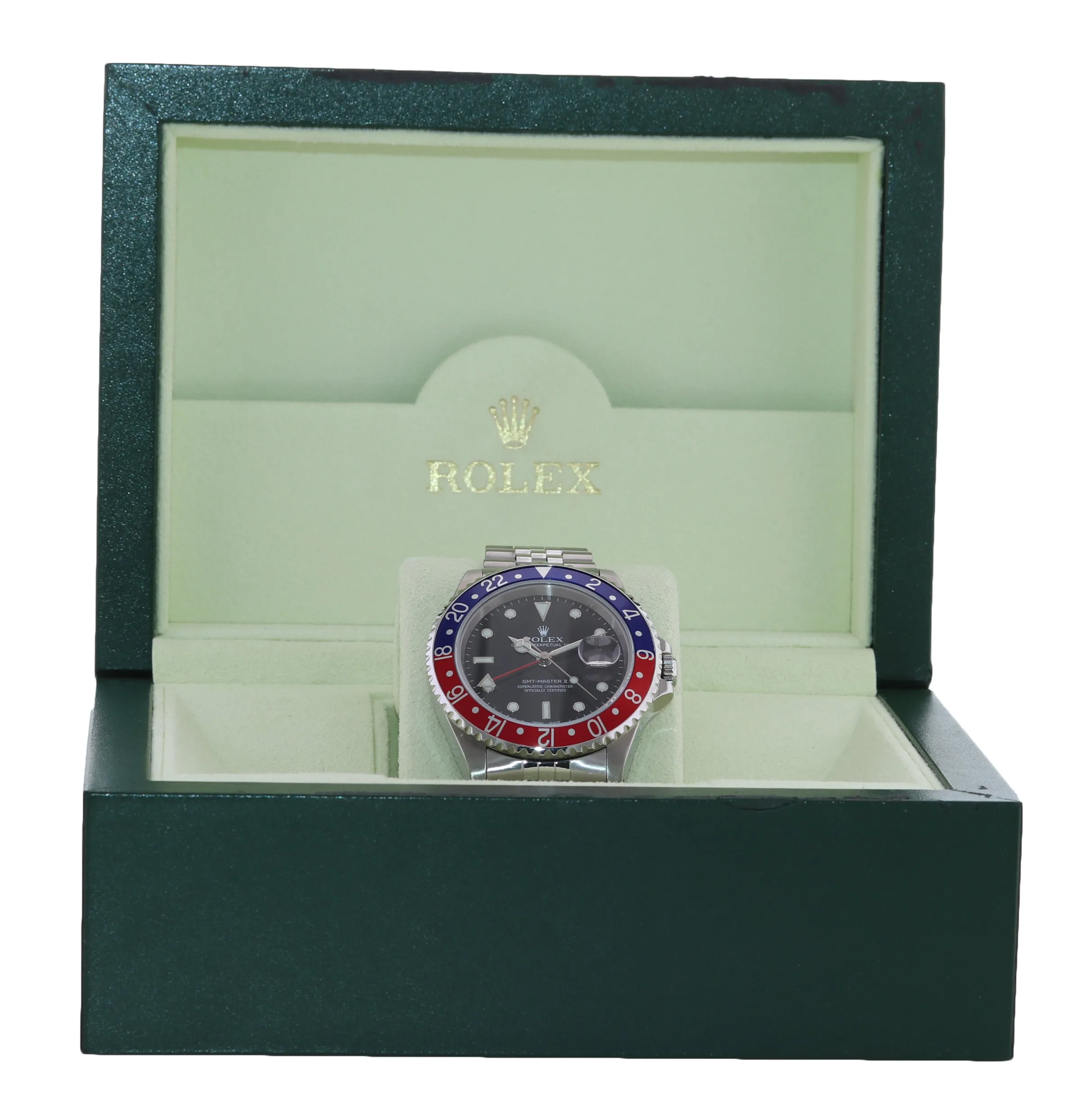 2001 Rolex GMT-Master Pepsi Blue Red Steel 16710 Jubilee Band 40mm Watch Box