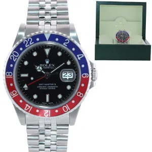 2001 Rolex GMT-Master Pepsi Blue Red Steel 16710 Jubilee Band 40mm Watch Box