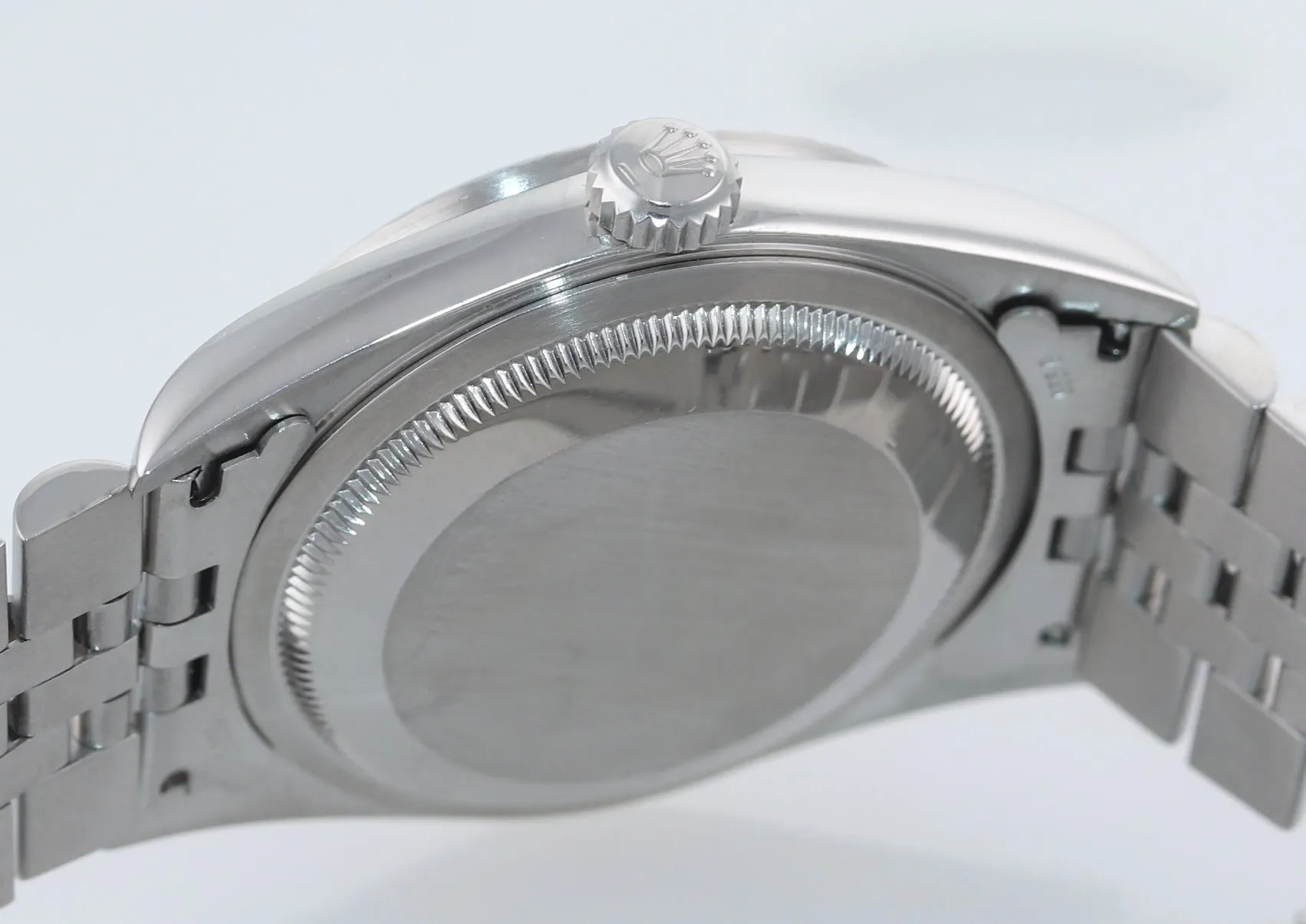 2002 MINT PAPERS Rolex DateJust 36mm 16220 Steel Blue Stick Jubilee Date Watch