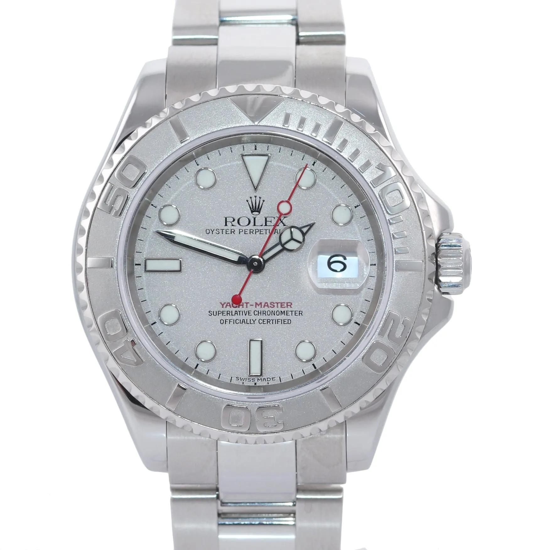 2002 with Serial Hangtag Rolex Yacht-Master 16622 Steel Platinum 40mm Watch