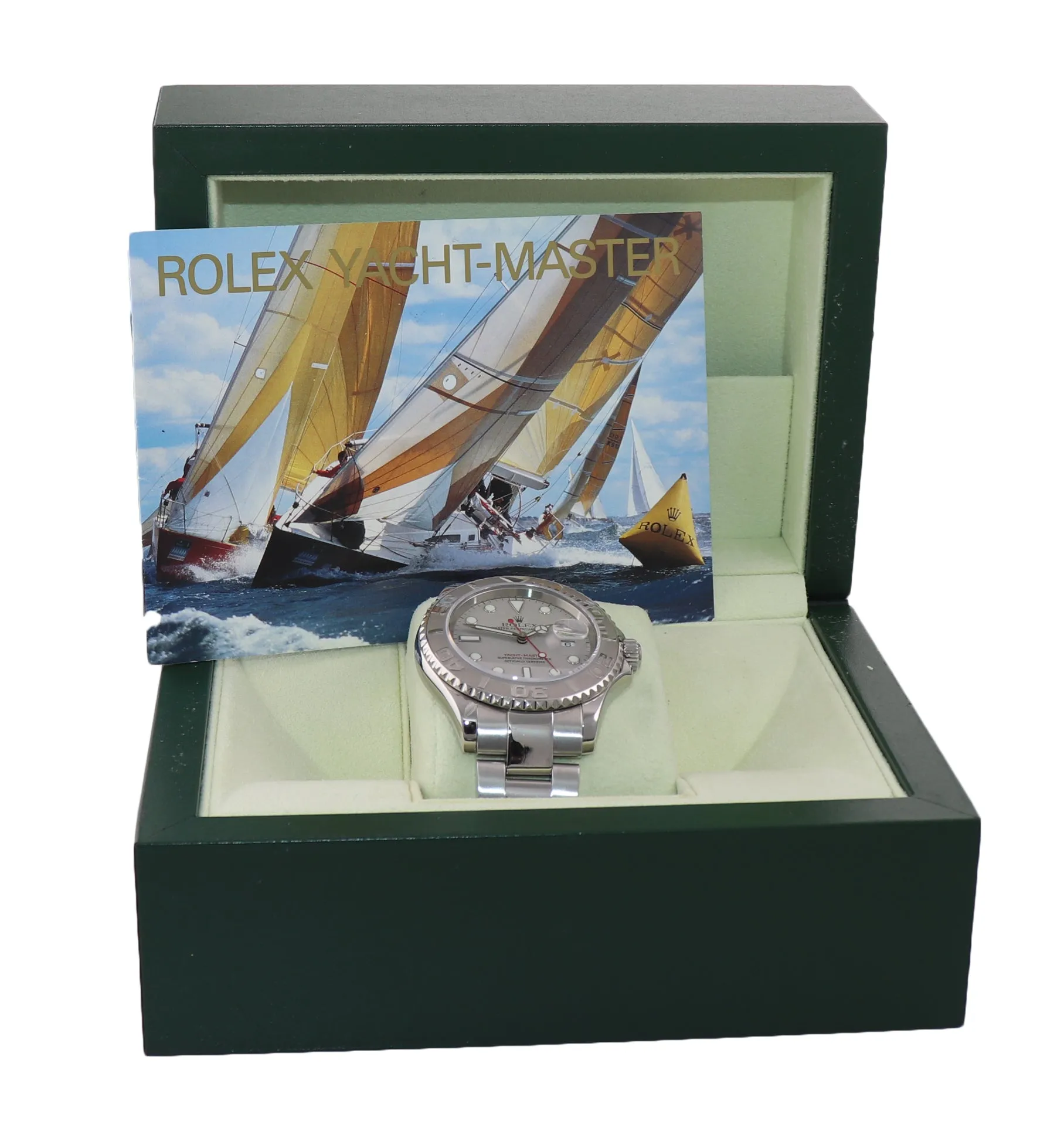 2002 with Serial Hangtag Rolex Yacht-Master 16622 Steel Platinum 40mm Watch