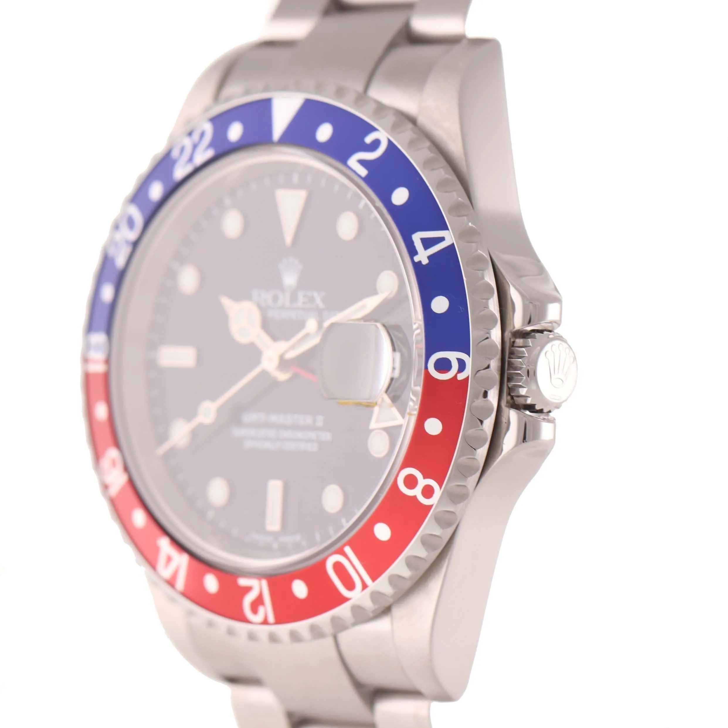 2004 Rolex GMT-Master 2 Pepsi Steel Blue Red NO HOLES 16710 40mm Watch Box