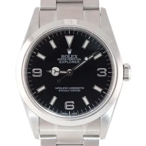 2005 MINT Rolex Explorer I Black 36mm 114270 Steel Black Arabic Dial Lume Watch