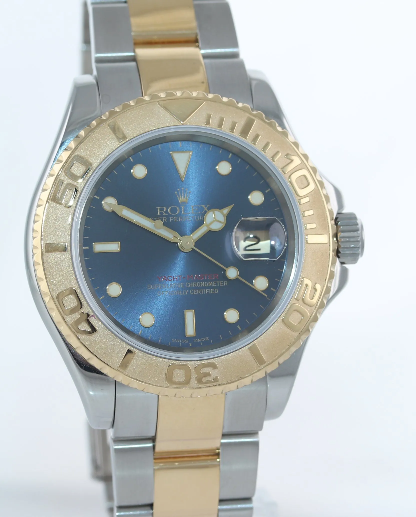 2007 MINT Rolex Yacht-Master 16623 Blue Two Tone Steel 18k Yellow Gold Watch Box