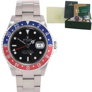 2007 Papers 3186 Movement Rolex GMT-Master 2 Pepsi 16710 Watch Error Watch Box